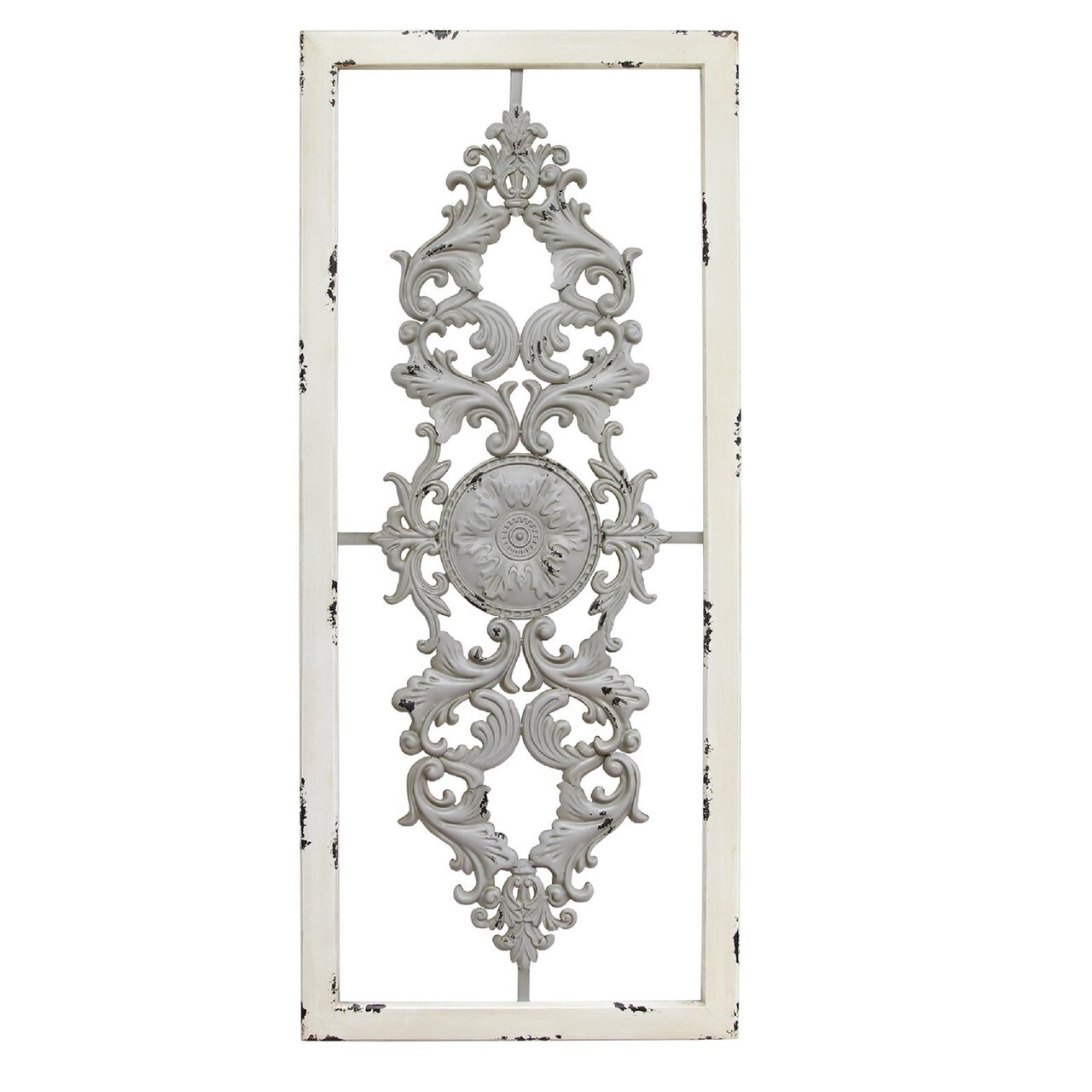 Contemporary Home Living 36" Gray Scroll Panel Wall Decoration